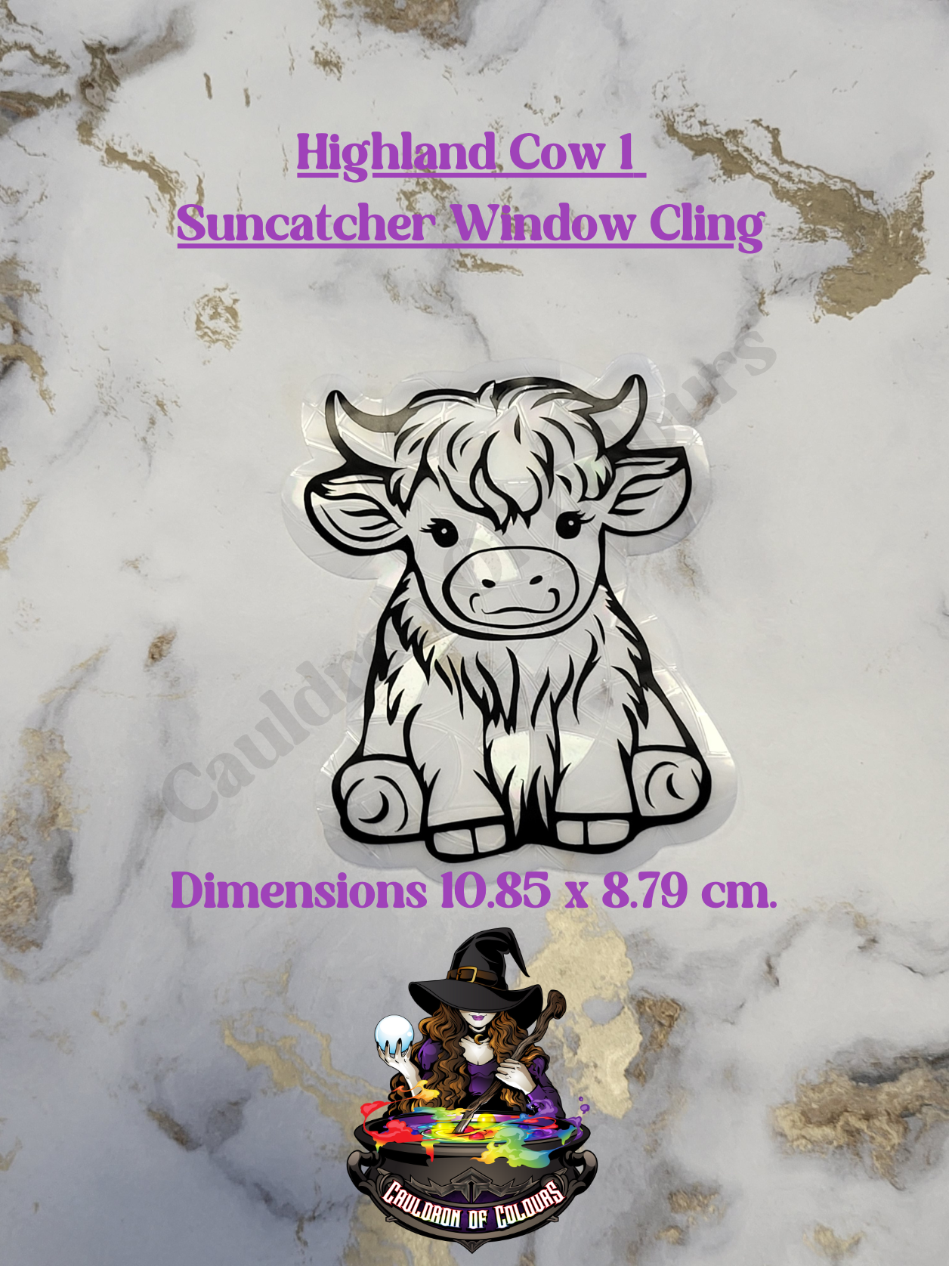 Highland Cow Suncatcher Window Cling