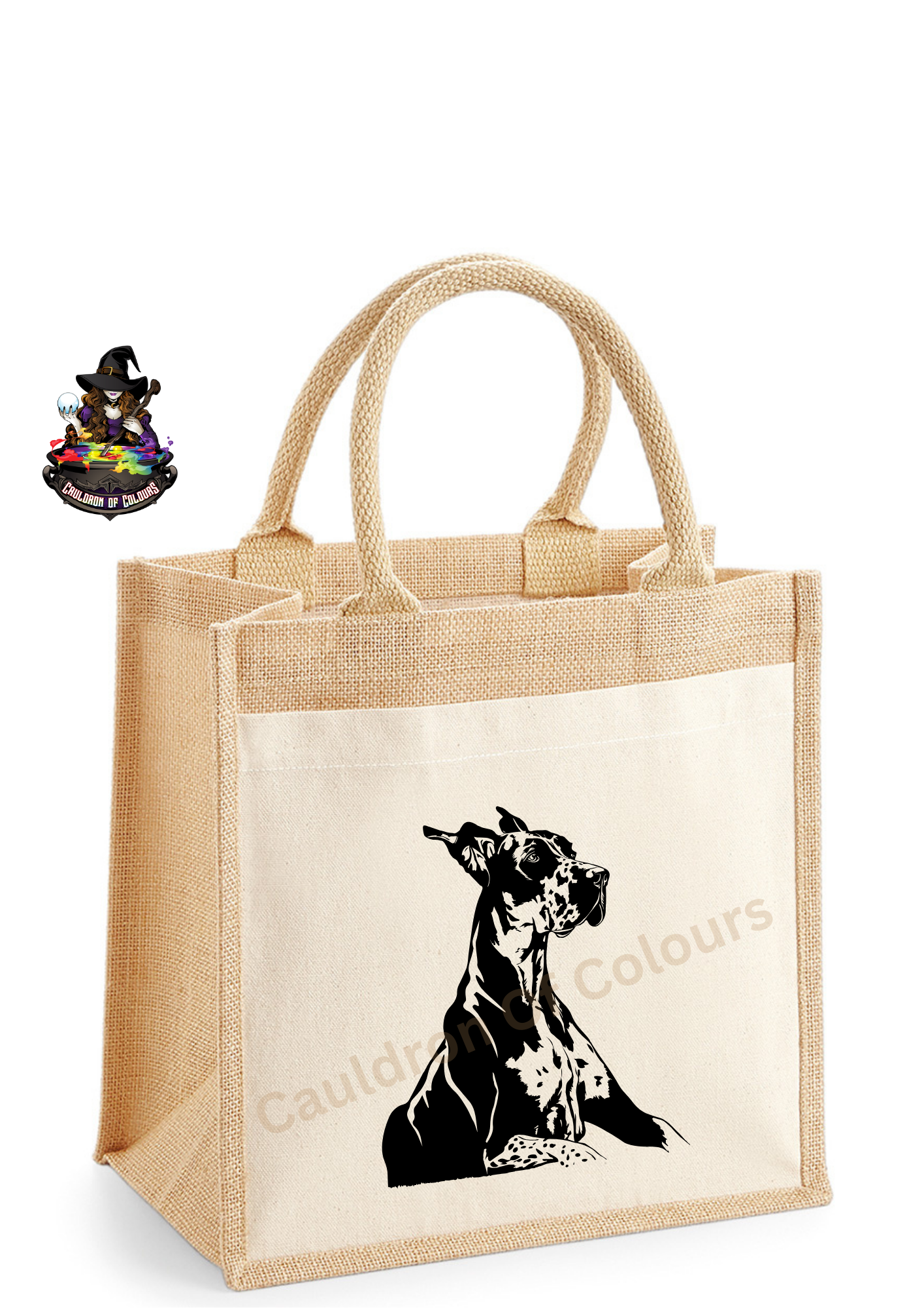 Great Dane Jute Tote Bag