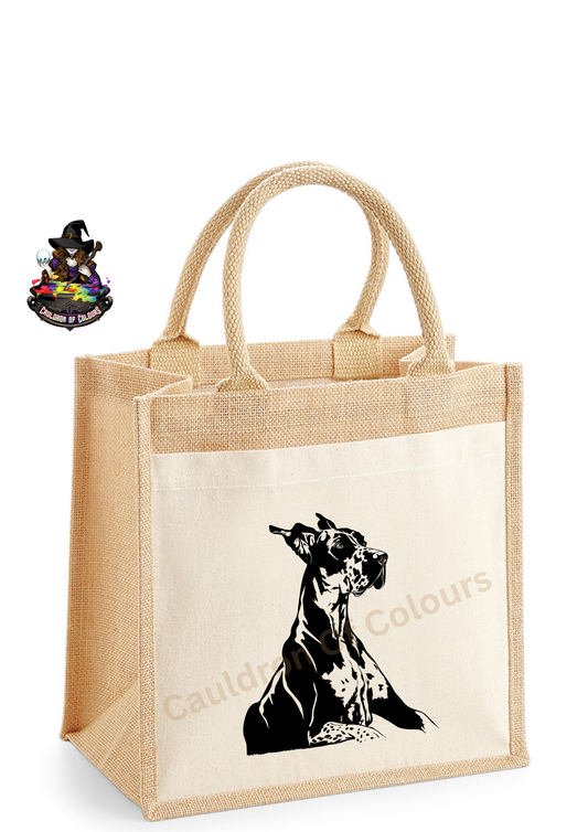 Great Dane Jute Tote Bag