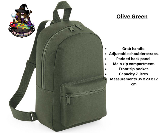 Olive Green 7 Litre Backpack (with decal)