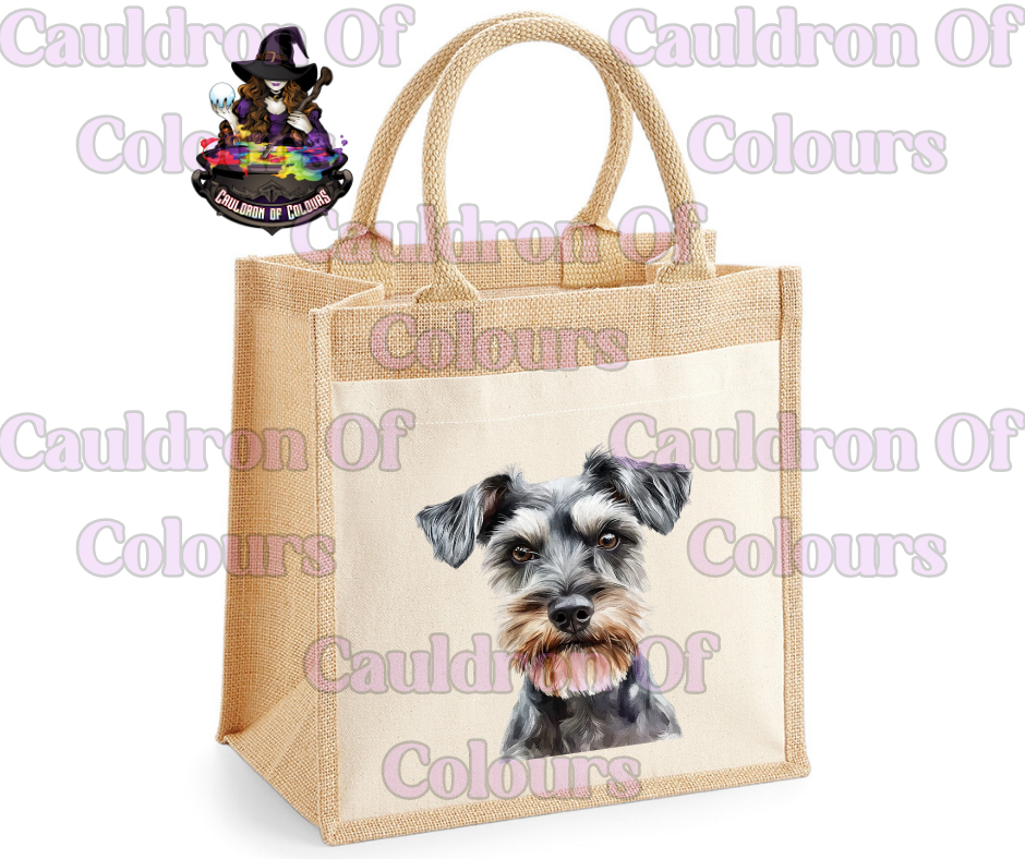 Schnauzer Jute Tote Bag