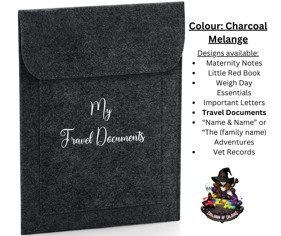 Personalised Felt Document Holder