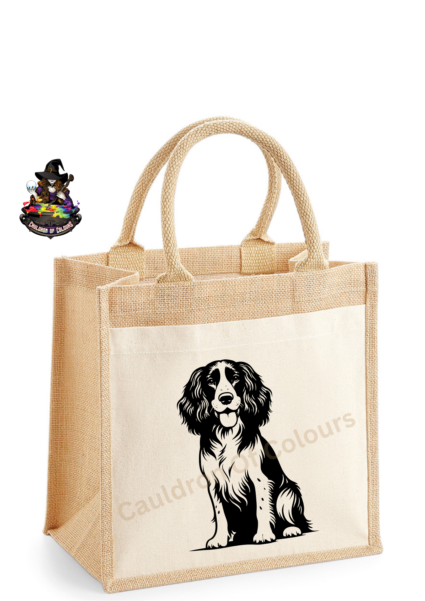 Springer Spaniel Jute Tote Bag