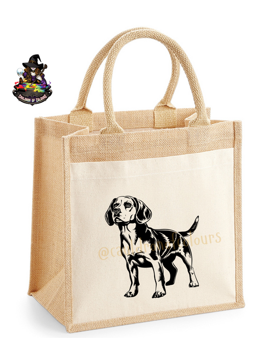 Beagle Jute Tote Bag