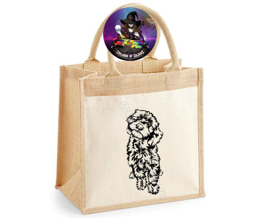 Labradoodle Jute Tote Bag