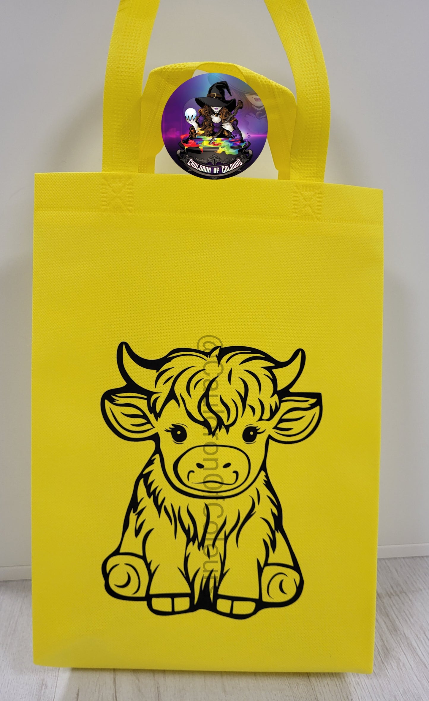 Highland Cow Rainbow Tote Bags