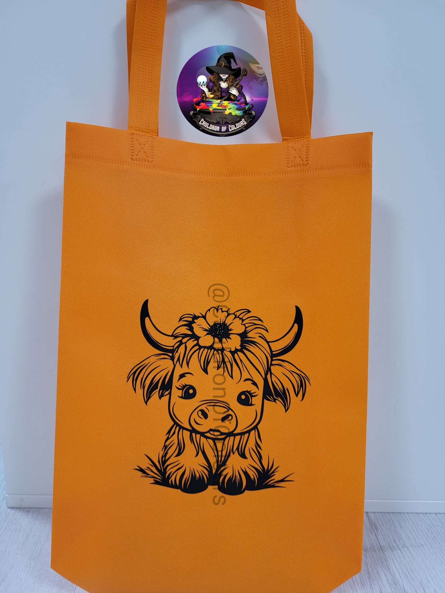 Highland Cow Rainbow Tote Bags