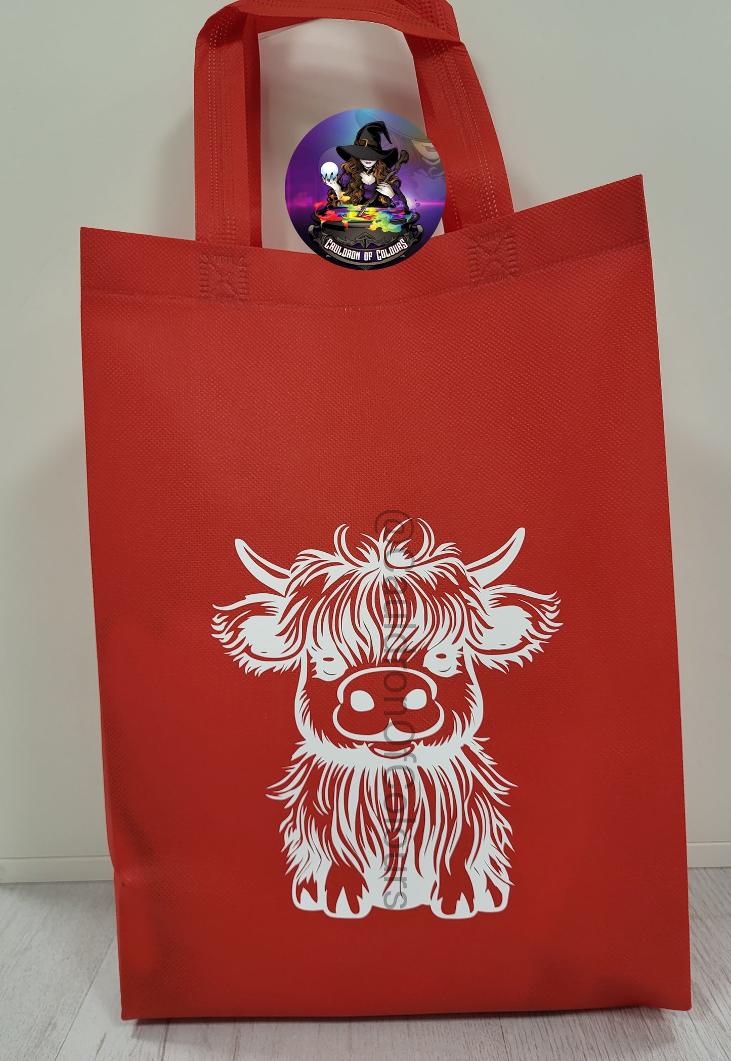 Highland Cow Rainbow Tote Bags