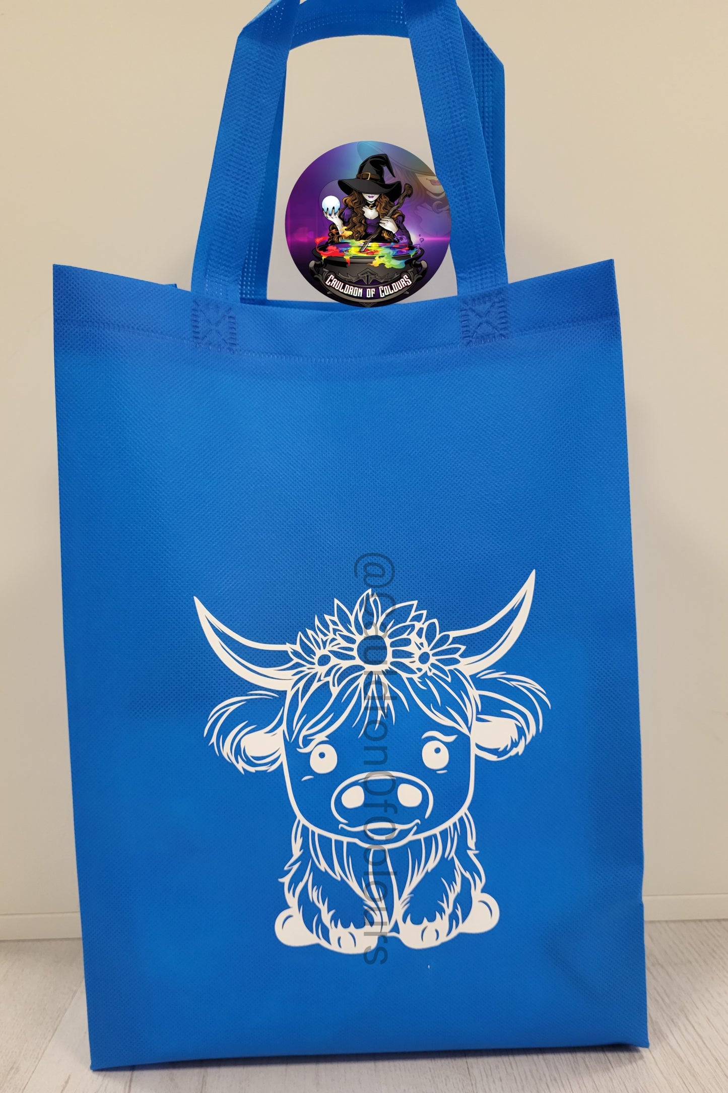 Highland Cow Rainbow Tote Bags