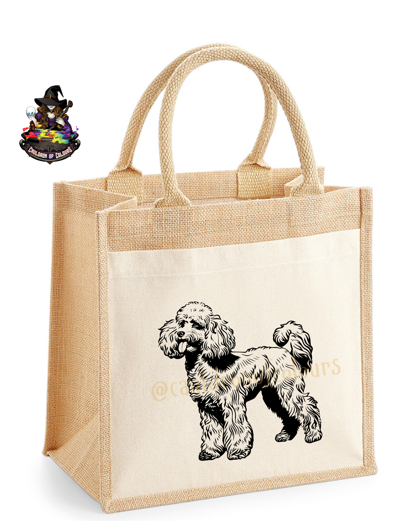 Poodle Jute Tote Bag