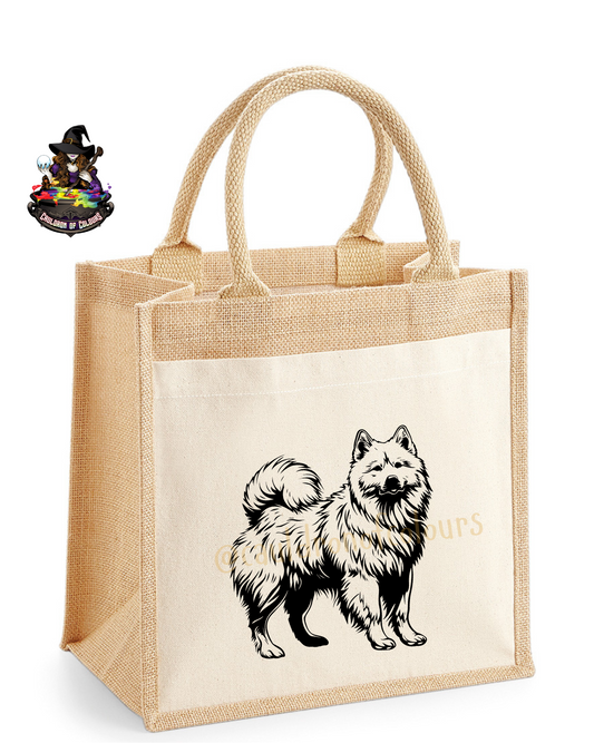 Samoyed Jute Tote Bag