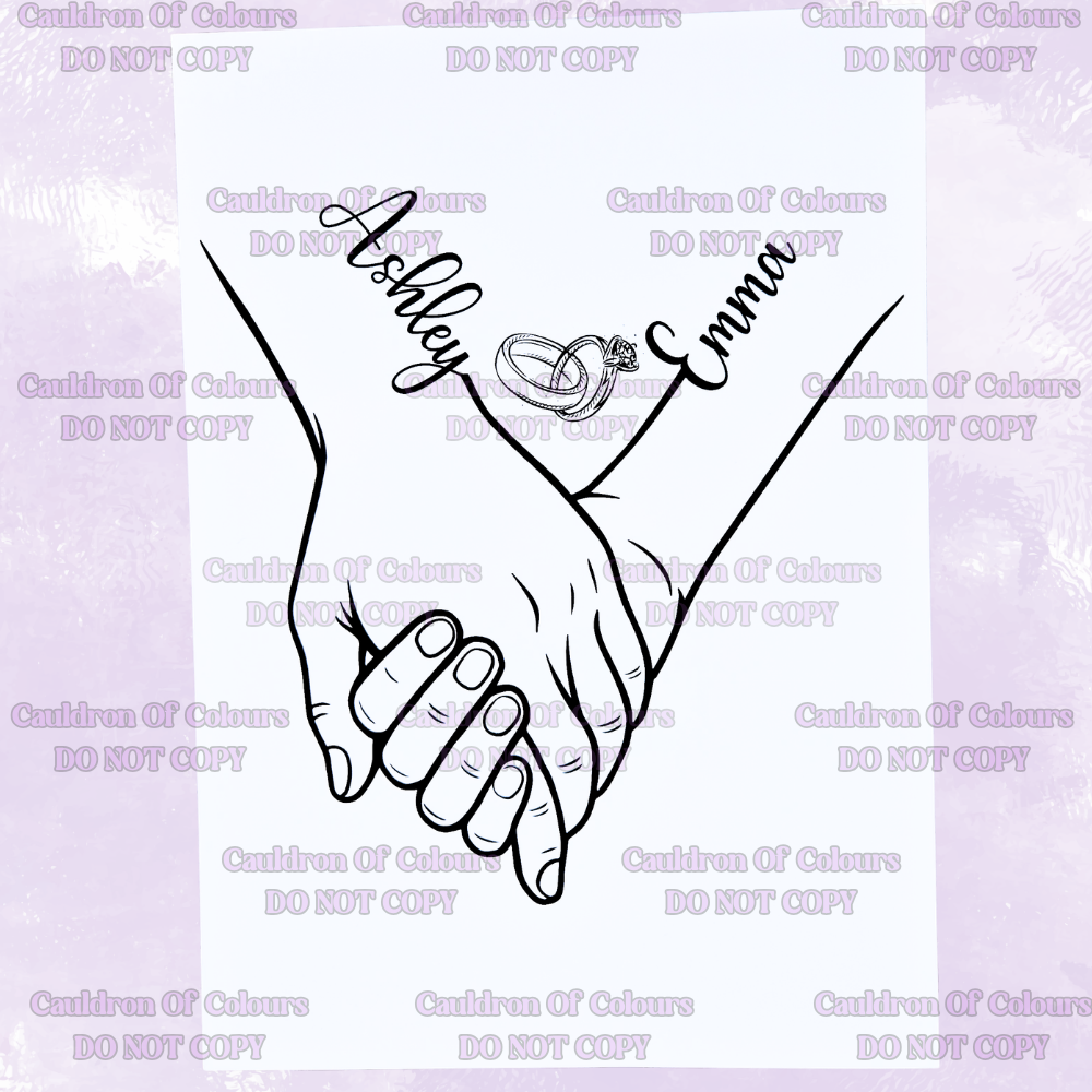 Personalised Holding Hands Couple Print A4 | Custom Anniversary, Wedding & Valentine Gift