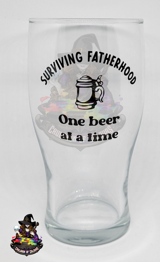 Surviving Fatherhood Beer Glass