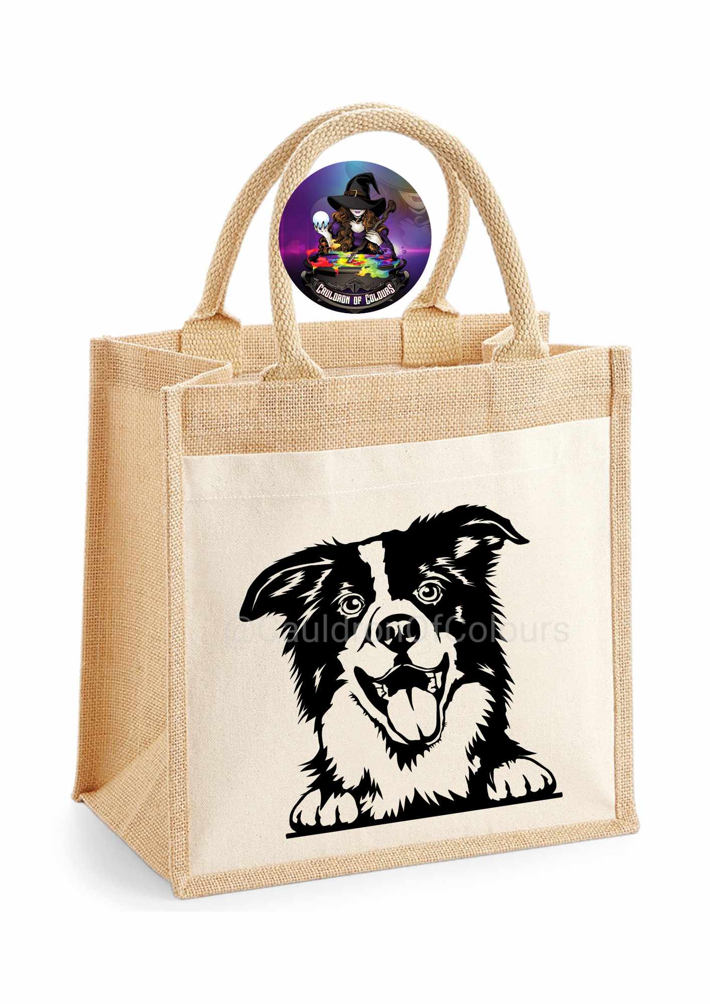 Border Collie Jute Bag