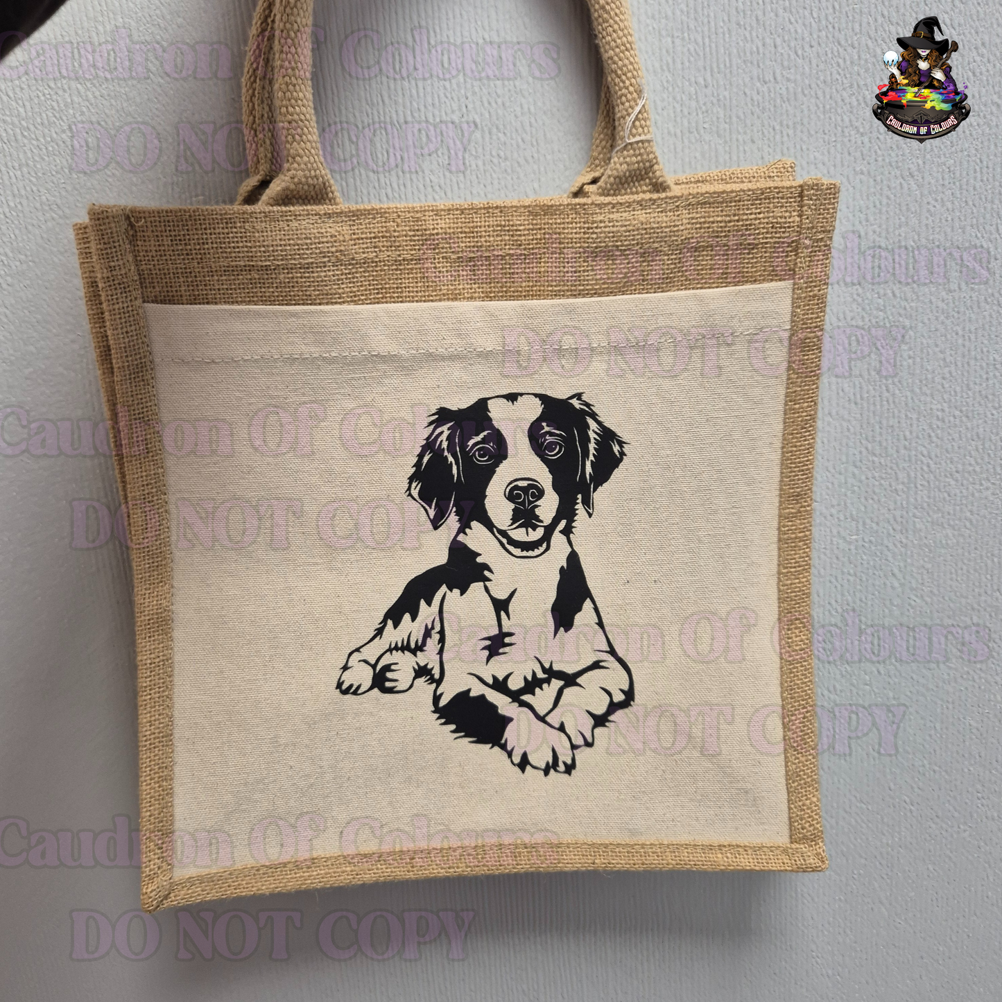 Brittany spaniel Jute Bag