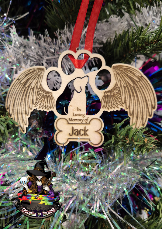 In Loving Memory Of... Personalised Dog Wooden Ornament