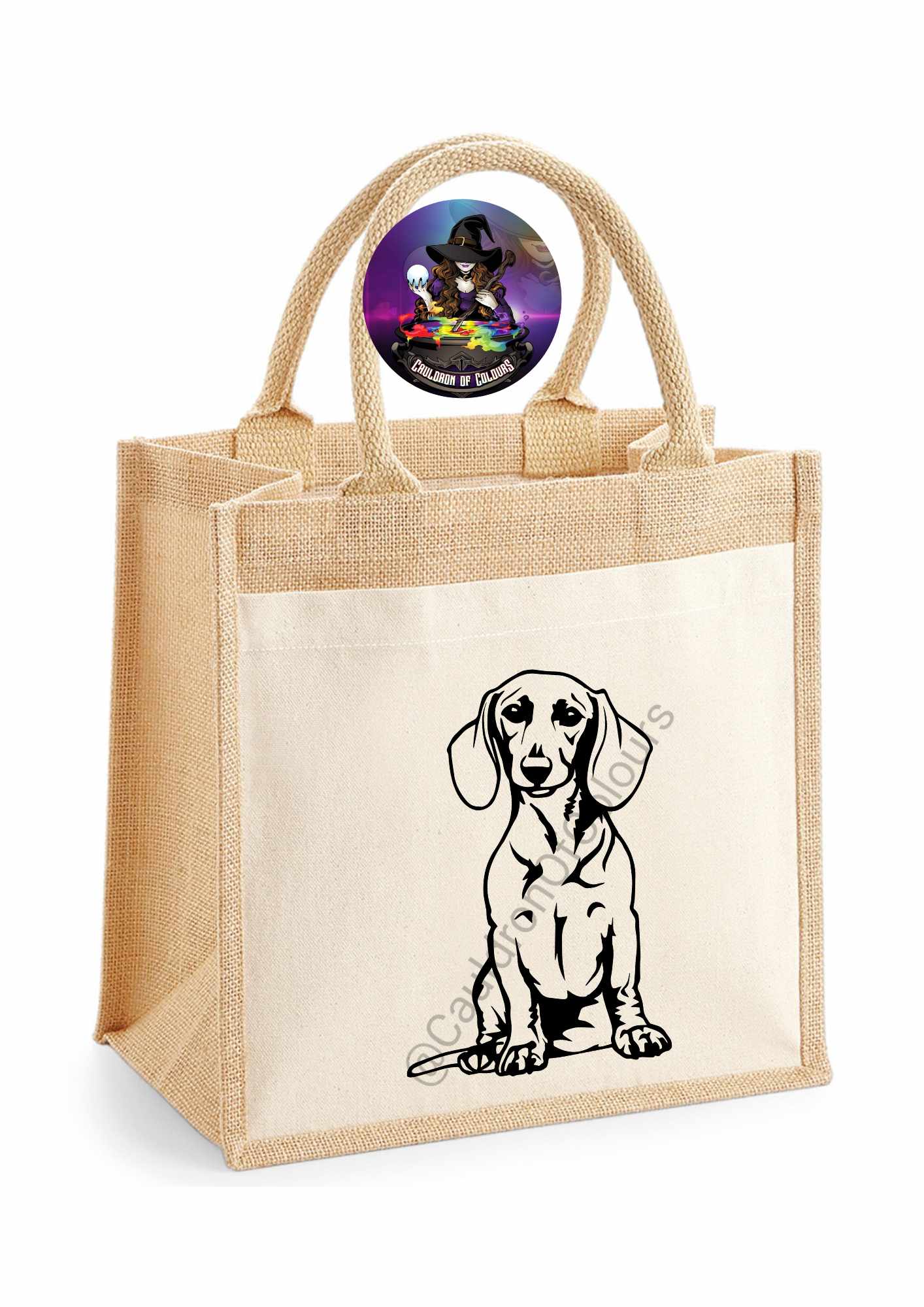 Dachshund Jute Tote Bag (4 designs to choose from)