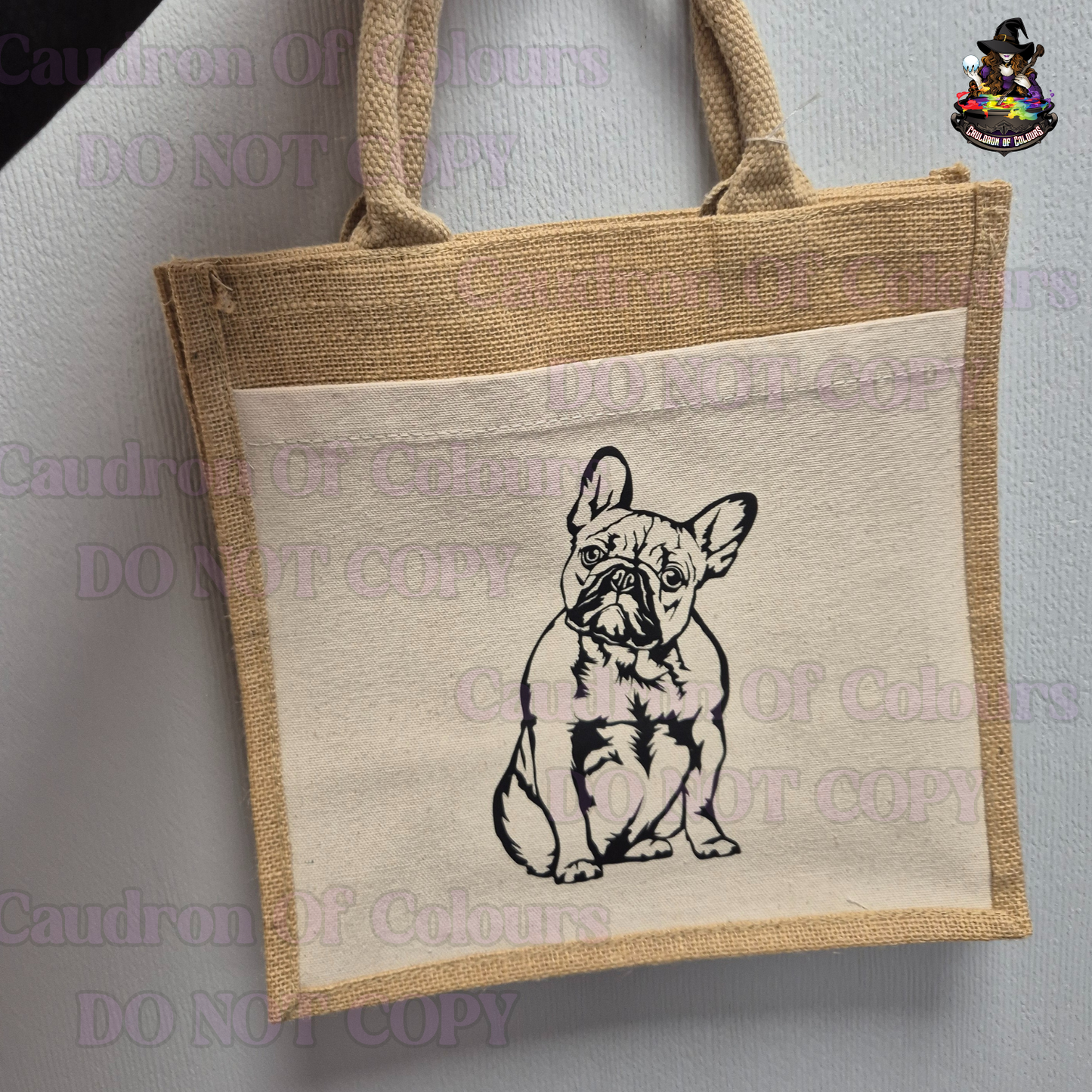 French bulldog Jute Bag