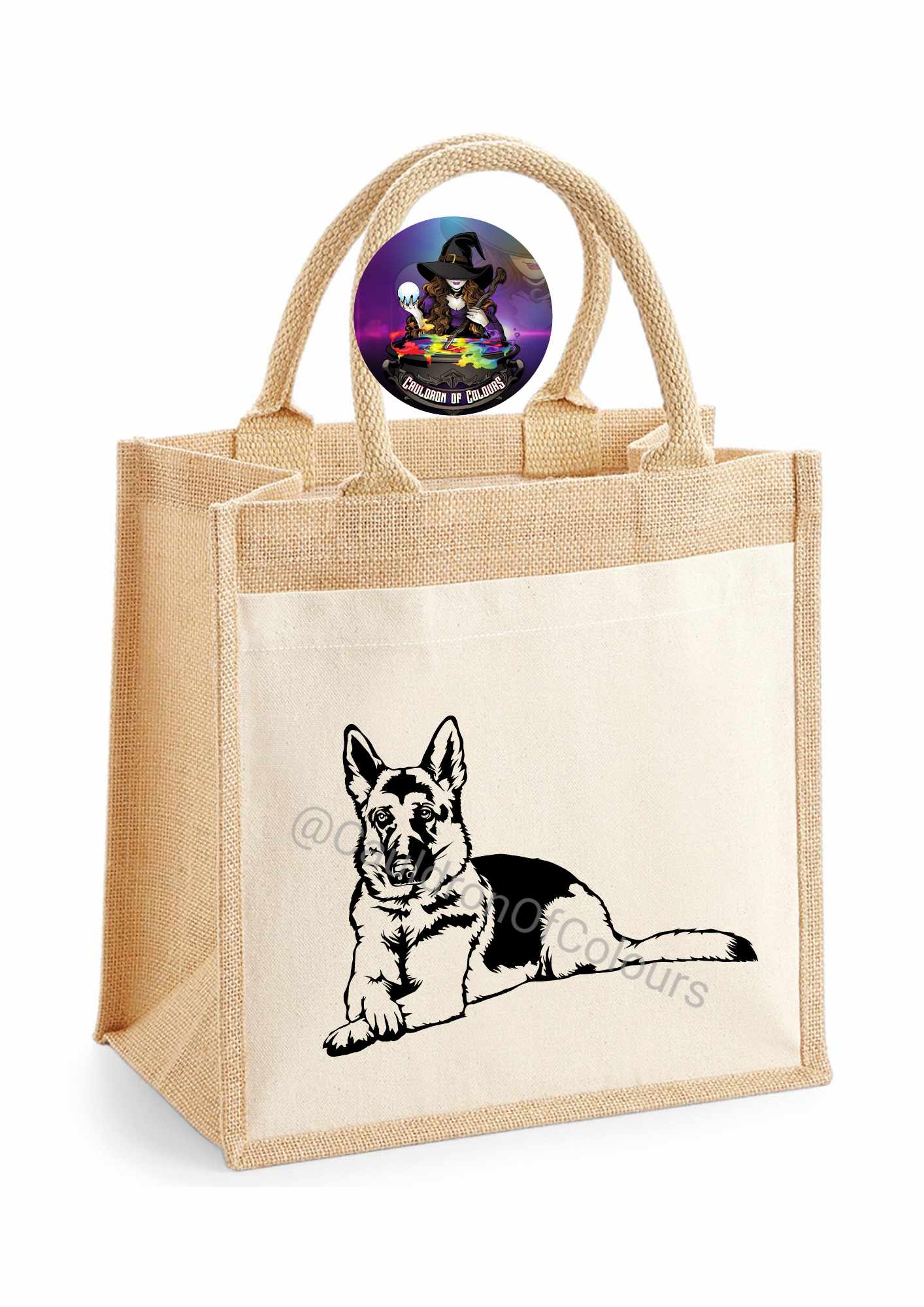 German shepherd Jute Tote Bag