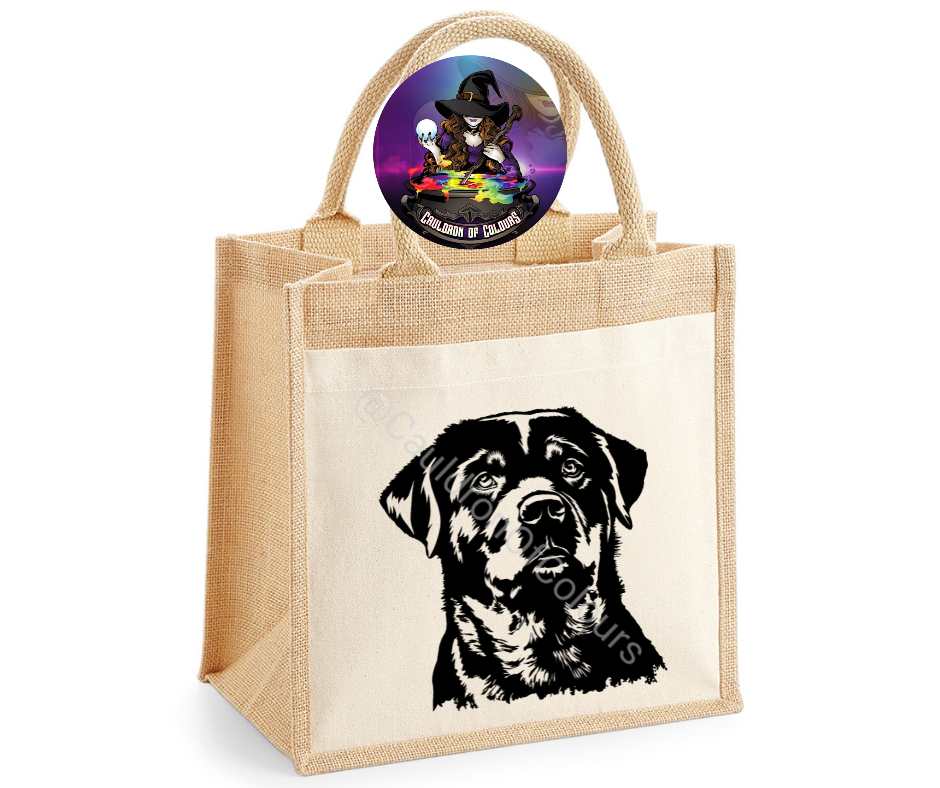 Rottweiler Jute Tote Bag