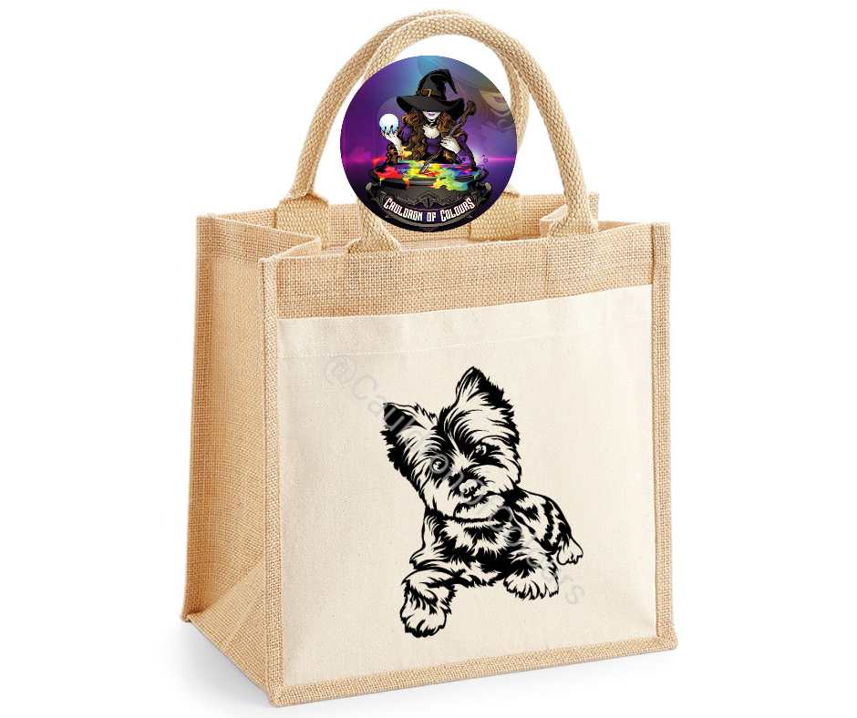 Yorkshire Terrier Jute Tote Bag